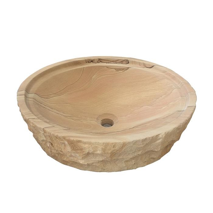 BARCLAY 7-733 MESQUITE 18 INCH SINGLE BASIN ABOVE COUNTER BATHROOM SINK - NATURAL SANDSTONE