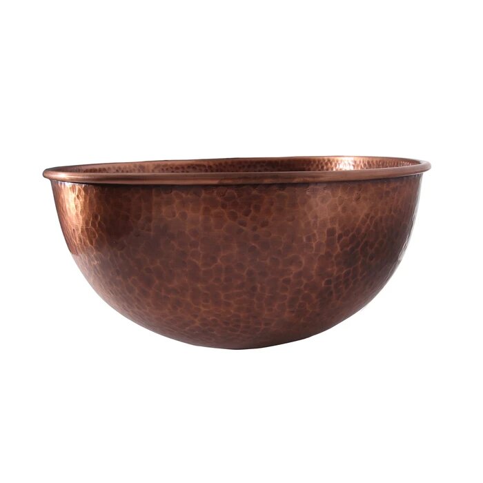 BARCLAY 7-758AC HAVERHILL 17 1/4 INCH SINGLE BASIN ABOVE COUNTER BATHROOM SINK - HAMMERED ANTIQUE COPPER