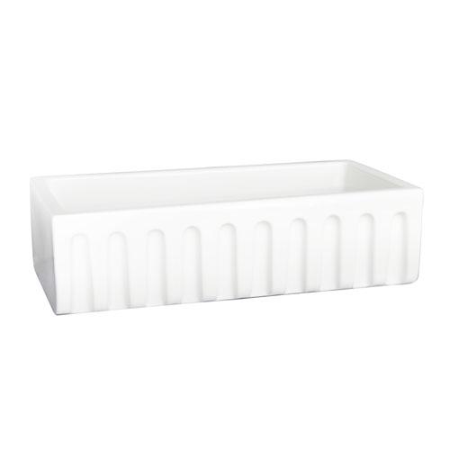 BARCLAY FS36FL HILLARY 36 1/8 INCH SINGLE BOWL FLUTED APRON FRONT FARMER KITCHEN SINK - WHITE