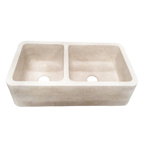 BARCLAY FSMD5564-MPGA DRYDEN 33 INCH DOUBLE BOWL APRON FRONT FARMER KITCHEN SINK - POLISHED GALALA MARBLE