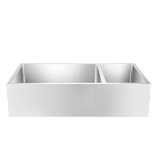 BARCLAY FSSDB2520-SS DEVERELL 36 INCH DOUBLE BOWL APRON FRONT FARMER KITCHEN SINK - MATTE