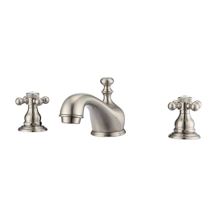 BARCLAY LFW100-BC MARSALA 3 3/4 INCH THREE HOLES DECK MOUNT WIDESPREAD BATHROOM FAUCET WITH BUTTON CROSS HANDLES