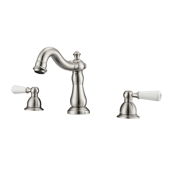 BARCLAY LFW104-PL ALDORA 6 INCH THREE HOLES DECK MOUNT WIDESPREAD BATHROOM FAUCET WITH PORCELAIN LEVER HANDLES
