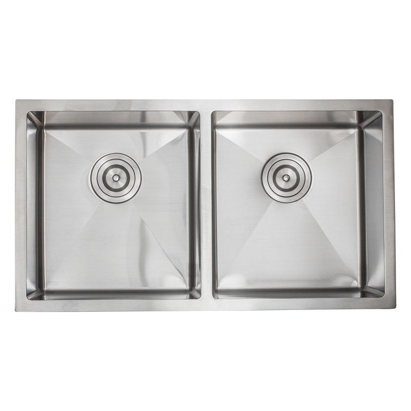 STRICTLY R505018 33 INCH DOUBLE EQUAL BOWL 3/4 RADIUS 18 GAUGE KITCHEN SINK