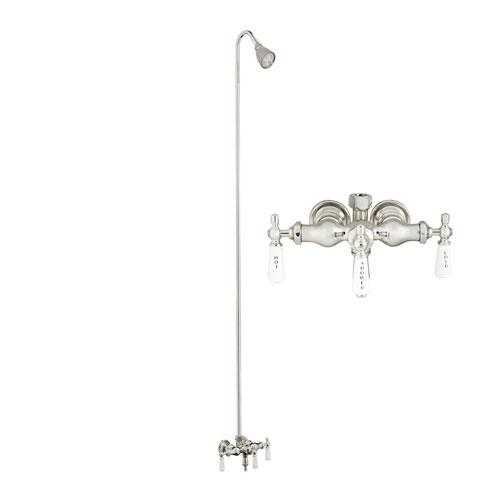 BARCLAY 4010-PL WALL MOUNT LEVER HANDLES CLAWFOOT TUB FILLER WITH SHOWERHEAD AND DIVERTER