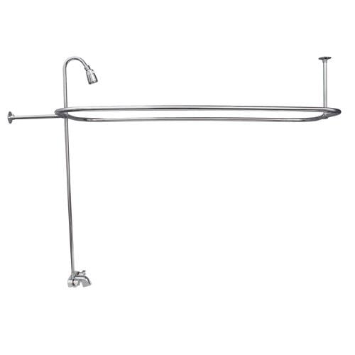 BARCLAY 4190-48 48 INCH WALL MOUNT BLADE HANDLES TUB FILLER WITH SHOWERHEAD AND RECTANGULAR SHOWER UNIT