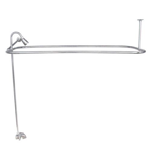 BARCLAY 4192-54 54 INCH WALL MOUNT BLADE HANDLES TUB FILLER WITH SHOWERHEAD, RECTANGULAR SHOWER UNIT AND SIDE WALL SUPPORT