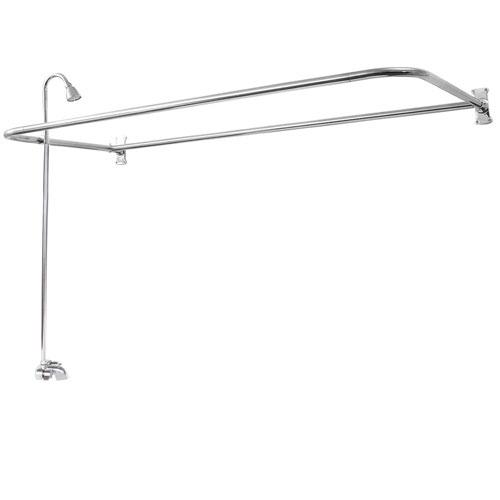 BARCLAY 4193-48 48 INCH WALL MOUNT BLADE HANDLES TUB FILLER WITH SHOWERHEAD AND RECTANGULAR D SHOWER UNIT