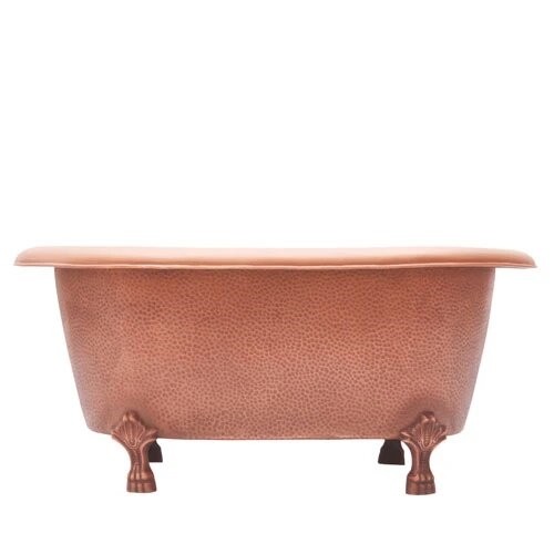 BARCLAY COTDRN31-AC-AC PICASSO 32 INCH COPPER FREESTANDING OVAL SOAKER DOUBLE ROLL TOP BATHTUB - ANTIQUE COPPER