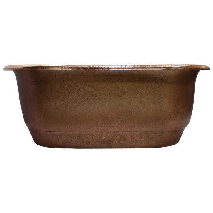 BARCLAY COTDRN66C-SAP ROCHELLE 66 INCH COPPER FREESTANDING OVAL SOAKER BATHTUB - SMOOTH ANTIQUE COPPER