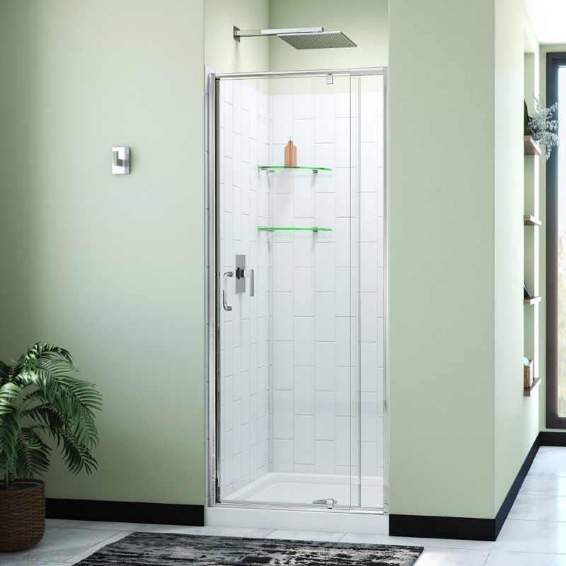 DREAMLINE D2223232X FLEX 32 INCH PIVOT SHOWER DOOR WITH BASE AND WALL KIT