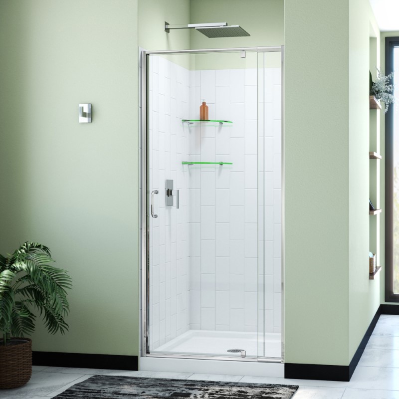 DREAMLINE D2223636X FLEX 36 W X 78 3/4 H INCH PIVOT SHOWER DOOR AND BASE AND WITH WALL KIT