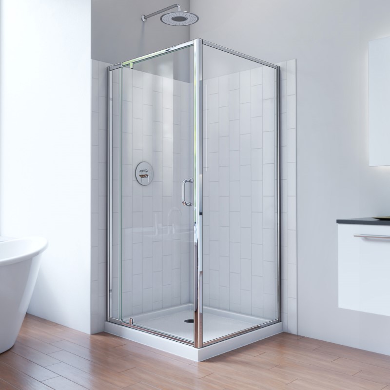 DREAMLINE E2223636X FLEX 36 W X 78 3/4 H INCH PIVOT SHOWER ENCLOSURE AND BASE AND WITH WALL KIT