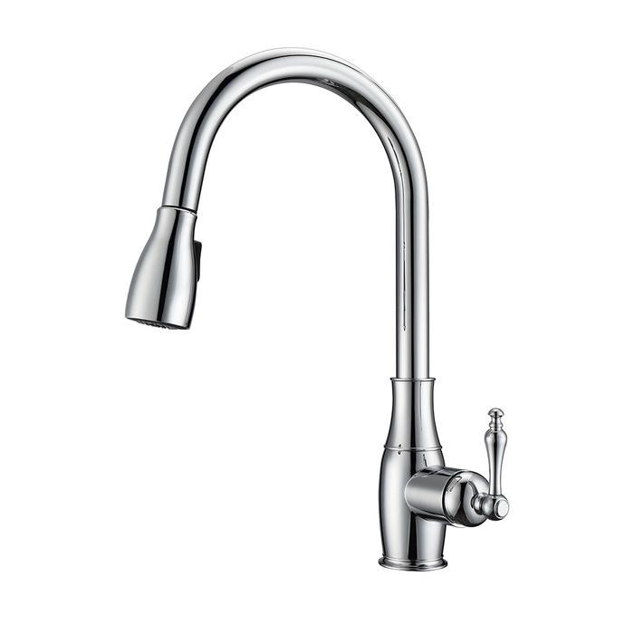 BARCLAY KFS411-L1 CULLEN 16 1/2 INCH SINGLE HOLE DECK MOUNT KITCHEN FAUCET WITH PULL-DOWN SPRAY AND 3 INCH LEVER HANDLE