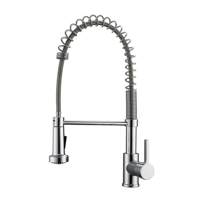 BARCLAY KFS416-L1 NIALL 18 1/2 INCH SINGLE HOLE DECK MOUNT SPRING KITCHEN FAUCET WITH PULL-DOWN SPRAY AND LEVER HANDLE