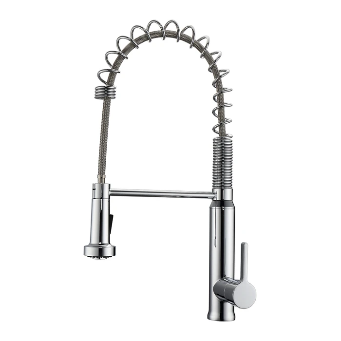 BARCLAY KFS420-L1 SABAN 20 1/8 INCH SINGLE HOLE DECK MOUNT SPRING KITCHEN FAUCET WITH PULL-DOWN SPRAY AND LEVER HANDLE