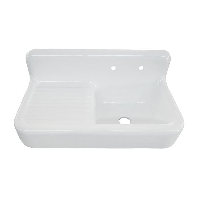 Barclay KSCI42-WH Alma 42 Cast Iron Kitchen Sink 8 Widespread White