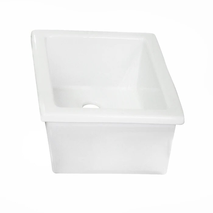 BARCLAY LS360 14 1/8 INCH SINGLE BOWL UNDERMOUNT OR DROP-IN UTILITY SINK - WHITE