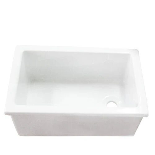 BARCLAY LS585 22 3/4 INCH SINGLE BOWL UNDERMOUNT OR DROP-IN UTILITY SINK - WHITE