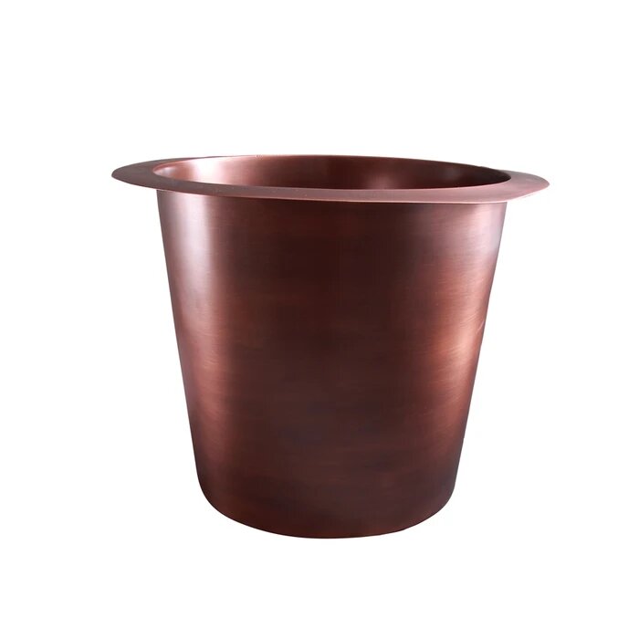 BARCLAY PSCSB3000-SAC SYKES 12 INCH SINGLE BOWL UNDERMOUNT OR DROP-IN BAR SINK - SMOOTH ANTIQUE COPPER