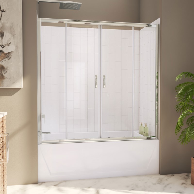 DREAMLINE TB116060X VISIONS 60 INCH SLIDING TUB DOOR WITH WALL KIT