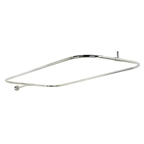 BARCLAY 4150-48 48 x 24 INCH RECTANGULAR SHOWER ROD WITH END WALL AND CEILING SUPPORT