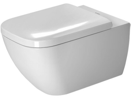 DURAVIT 222209 HAPPY D.2 14-3/8 X 21-1/4 INCH RIMLESS WALL-MOUNTED TOILET, BOWL ONLY