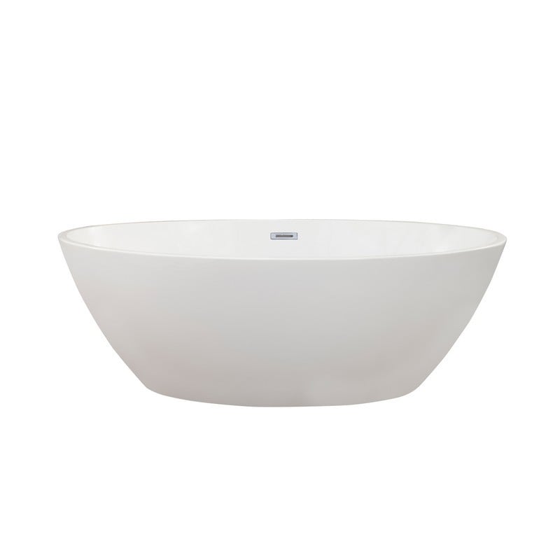 ALTAIR 51069-BAT-WH-F JOLIE 68 1/2 X 39 3/4 INCH FREESTANDING SOAKING ACRYLIC BATHTUB