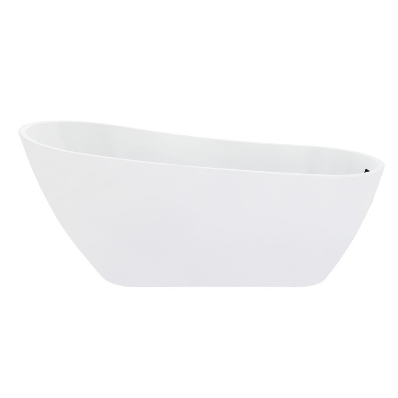 ALTAIR 51867-BAT-WH-FB IPURE 67 X 29 1/8 INCH FLATBOTTOM FREESTANDING ACRYLIC SOAKING BATHTUB WITH DRAIN AND OVERFLOW - GLOSSY WHITE