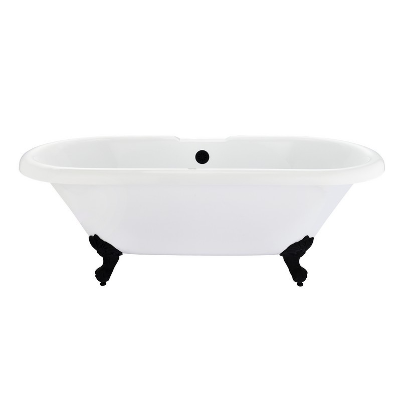 ALTAIR 52167-BAT-WH-MB KERTA 66 7/8 X 29 1/8 INCH ACRYLIC CLAWFOOT SOAKING BATHTUB WITH DRAIN AND OVERFLOW - GLOSSY WHITE