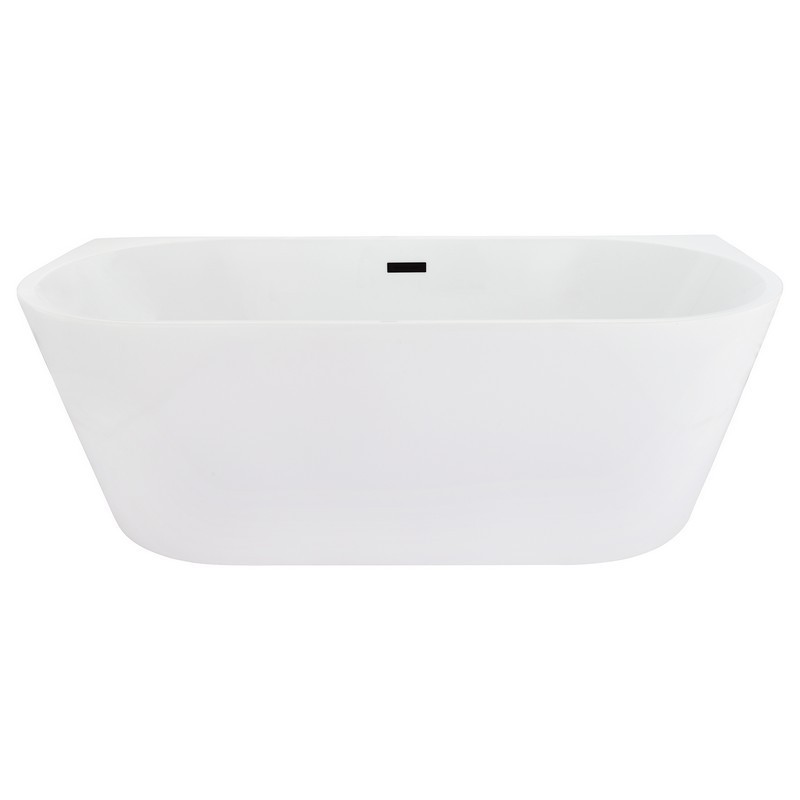 ALTAIR 52767-BAT-WH SATCHI 67 X 31 1/2 INCH FLATBOTTOM FREESTANDING ACRYLIC SOAKING BATHTUB WITH DRAIN AND OVERFLOW IN GLOSSY WHITE