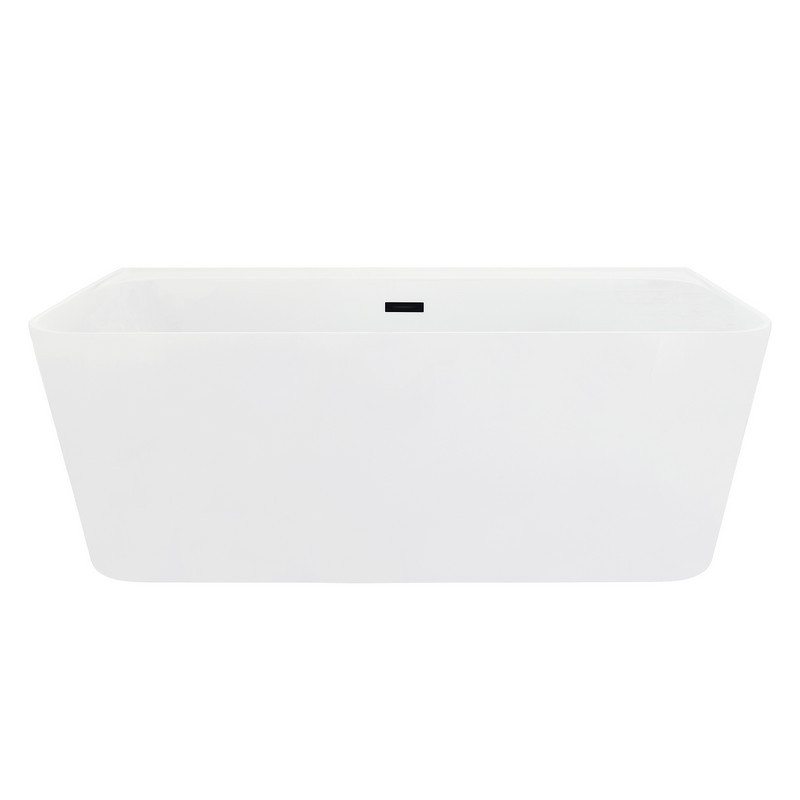 ALTAIR 52863-BAT-WH GRODA 63 X 29 1/2 INCH FLATBOTTOM FREESTANDING ACRYLIC SOAKING BATHTUB WITH DRAIN AND OVERFLOW IN GLOSSY WHITE