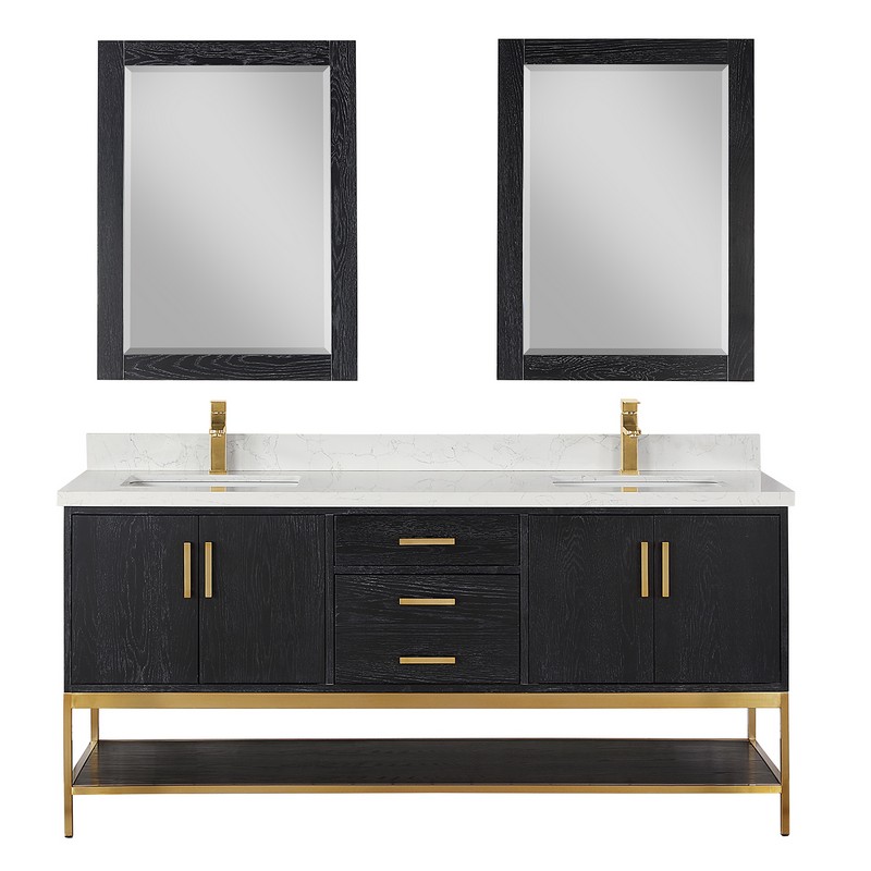 ALTAIR 546072-GW WILDY 72 INCH DOUBLE SINK BATHROOM VANITY WITH GRAIN WHITE COMPOSITE STONE COUNTERTOP