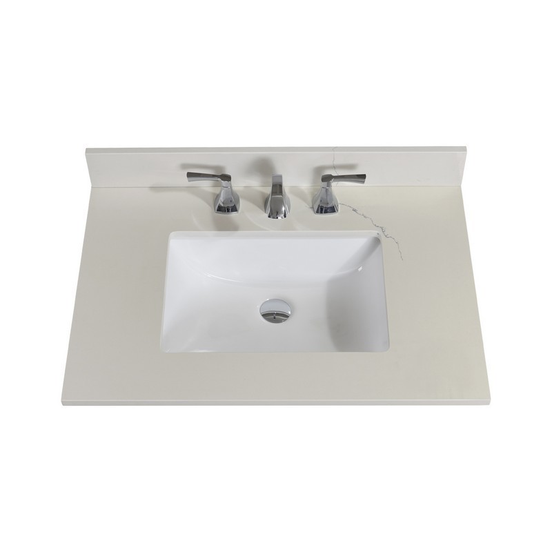 ALTAIR 61031-CTP-MW BELLUNO 31 INCH SINGLE BATHROOM VANITY TOP IN MILANO WHITE WITH CERAMIC RECTANGLE UNDERMOUNT SINK