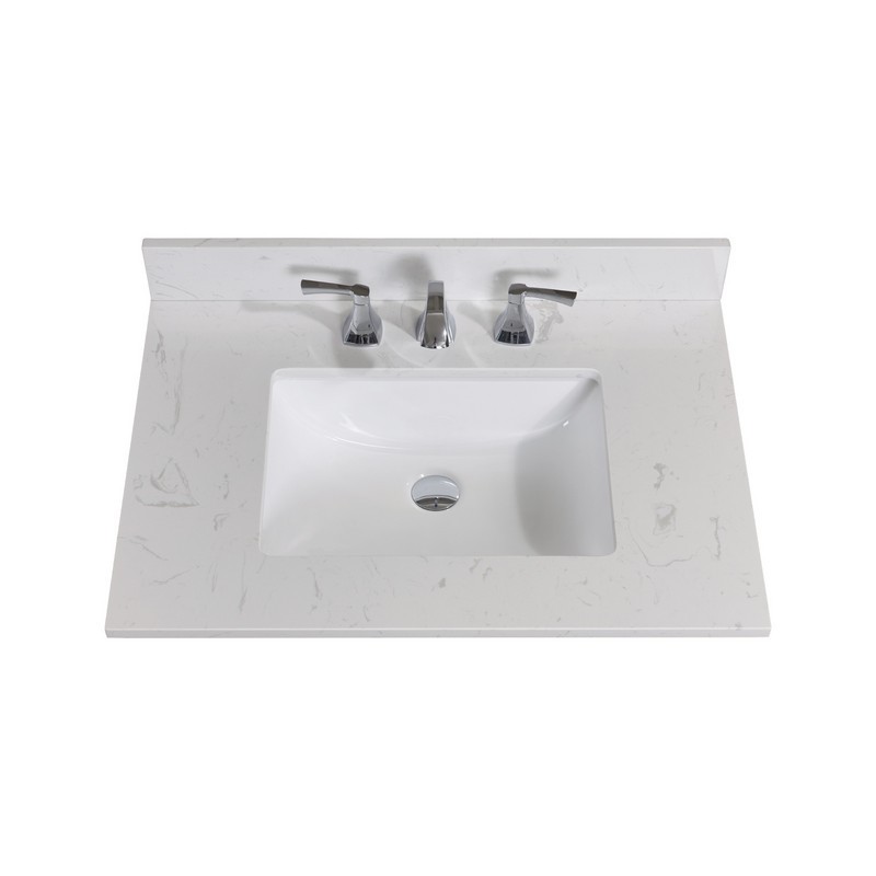 ALTAIR 62031-CTP-JW FROSINONE 31 INCH SINGLE BATHROOM VANITY TOP IN JAZZ WHITE WITH CERAMIC RECTANGLE UNDERMOUNT SINK