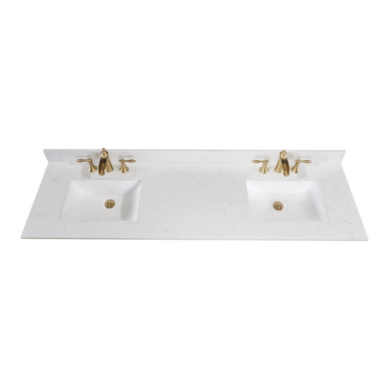 ALTAIR 62073-CTP-JW FROSINONE 73 INCH SINGLE BATHROOM VANITY TOP IN JAZZ WHITE WITH CERAMIC RECTANGLE UNDERMOUNT SINK
