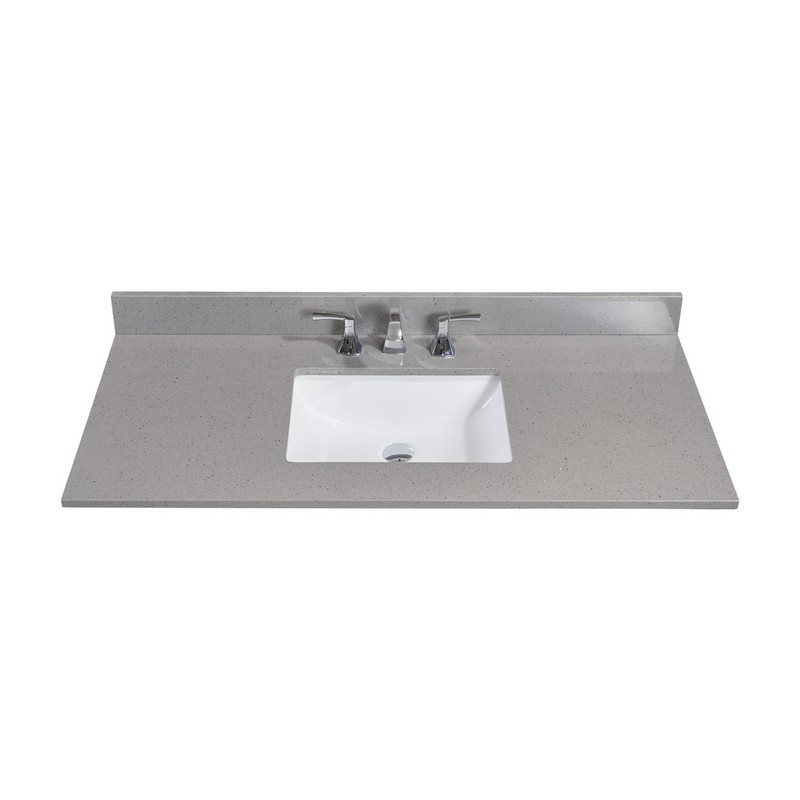 ALTAIR 63049-CTP-MG IMPERIA 49 INCH SINGLE BATHROOM VANITY TOP IN MOUNTAIN GRAY WITH CERAMIC RECTANGLE UNDERMOUNT SINK