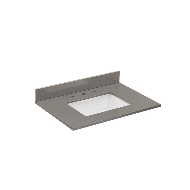 ALTAIR 67031-CTP-CG MADRID 31 INCH STONE EFFECTS VANITY TOP IN CONCRETE GREY WITH WHITE SINK