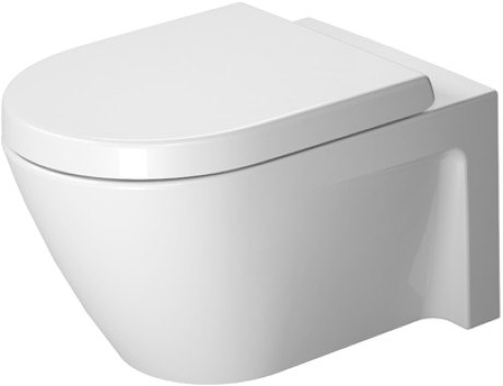 DURAVIT 253409 STARCK 2 14-5/8 X 21-1/4 INCH TOILET WALL-MOUNTED, WASHDOWN MODEL, BOWL ONLY