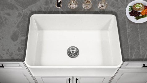 HOUZER PTS-4100 APRON FRONT FIRECLAY 30 INCH SINGLE BOWL SINK