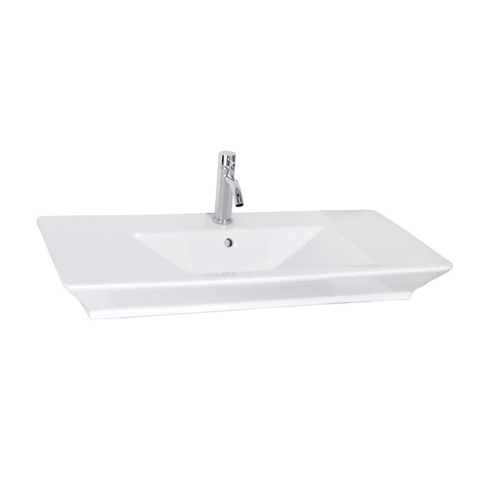 BARCLAY 4-36H OPULENCE 39 1/2 INCH SINGLE BASIN ABOVE COUNTER RECTANGLE BATHROOM SINK - WHITE