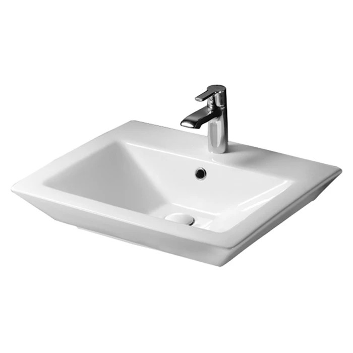 BARCLAY 4-36WH OPULENCE 22 7/8 INCH SINGLE BASIN WALL MOUNT RECTANGLE BATHROOM SINK - WHITE