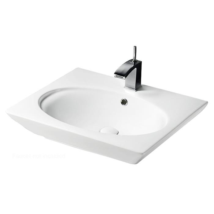 BARCLAY 4-3H OPULENCE 22 7/8 INCH SINGLE BASIN ABOVE COUNTER OVAL BATHROOM SINK - WHITE