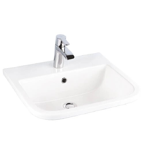 BARCLAY 4-18WH SERIES 20 INCH SINGLE BASIN DROP-IN BATHROOM SINK - WHITE
