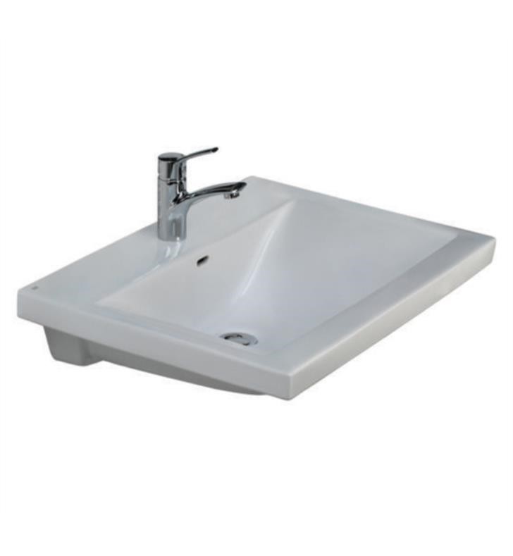 BARCLAY 4-26WH MISTRAL 20 1/8 INCH SINGLE BASIN WALL MOUNT BATHROOM SINK - WHITE