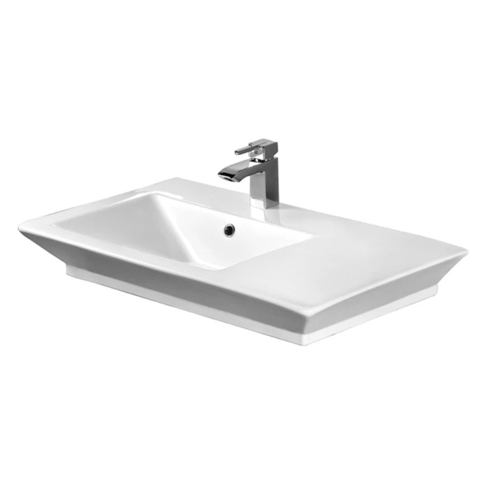 BARCLAY 4-37W OPULENCE 31 1/2 INCH SINGLE BASIN ABOVE COUNTER RECTANGLE BATHROOM SINK - WHITE