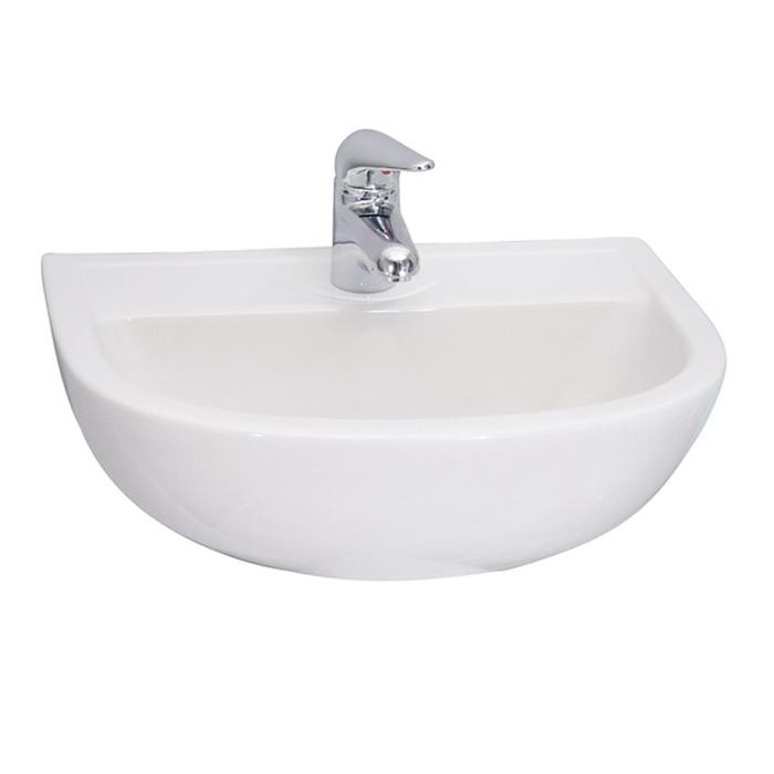 BARCLAY 4-61WH COMPACT 17 3/4 INCH SINGLE BASIN WALL MOUNT BATHROOM SINK - WHITE