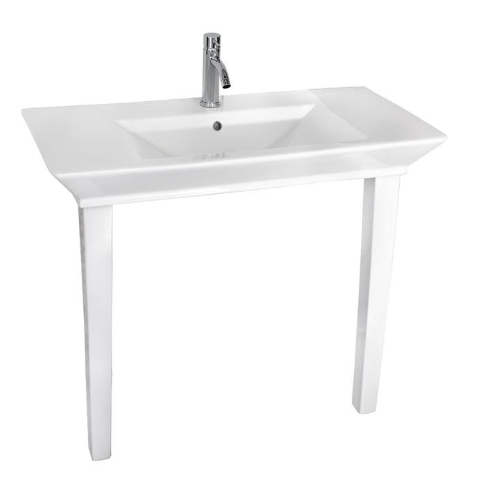 BARCLAY 96H OPULENCE 39 1/2 INCH SINGLE BASIN LARGE CONSOLE RECTANGLE BATHROOM SINK - WHITE