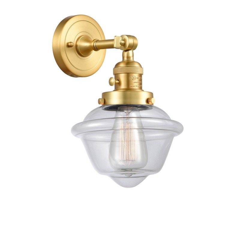 INNOVATIONS LIGHTING 203SW-G532 FRANKLIN RESTORATION SMALL OXFORD 7 1/2 INCH ONE LIGHT UP OR DOWN CLEAR GLASS WALL SCONCE