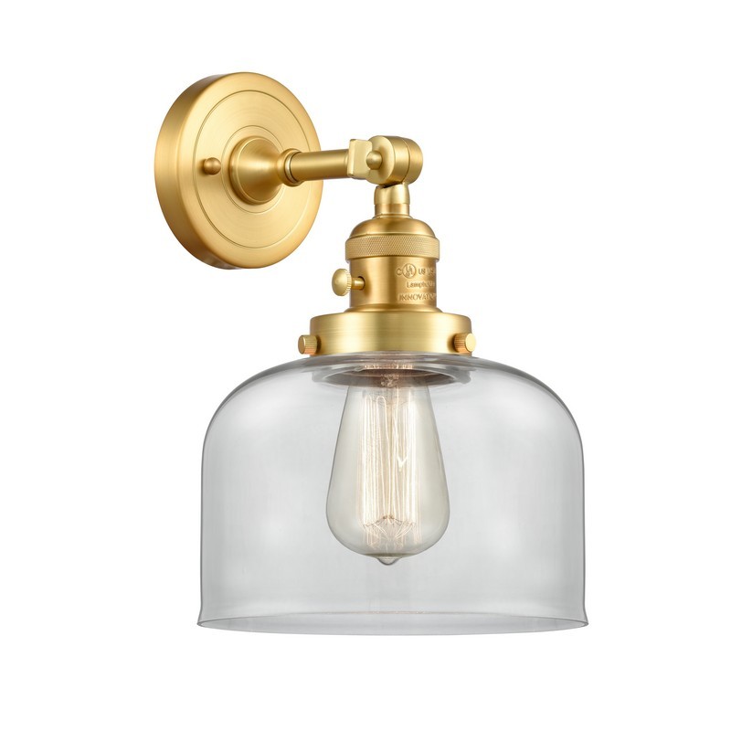 INNOVATIONS LIGHTING 203SW-G72 FRANKLIN RESTORATION LARGE BELL 8 INCH ONE LIGHT UP OR DOWN CLEAR GLASS WALL SCONCE